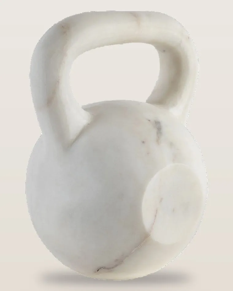 A ceramic kettlebell