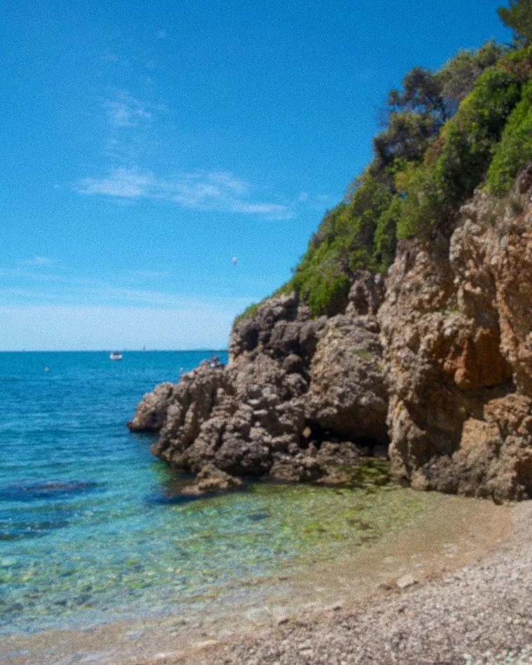Clear turquoise water along the French Riviera coast
